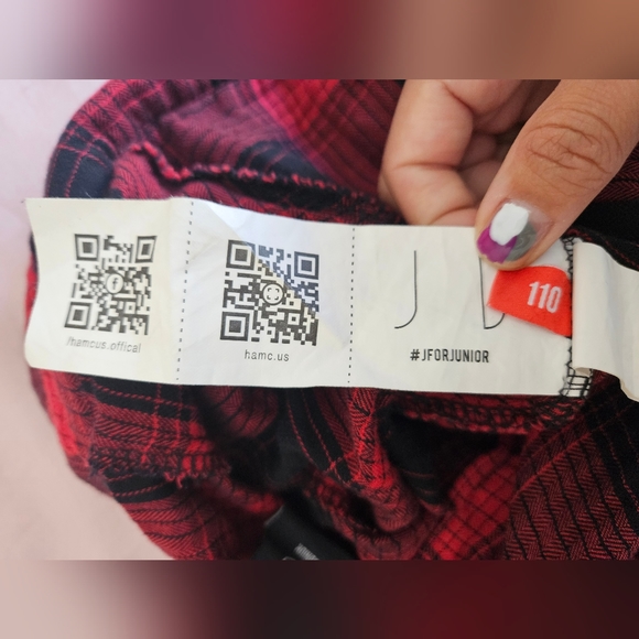 Kids Checked Fake Two Plaid Shirt Pants  unisex JFORJUNIOR - Picture 9 of 14